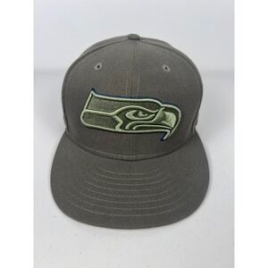 New Era 59FIFTY Seattle Seahawks Salute to Service Fitted Hat Olive Camo 7 5/8‎